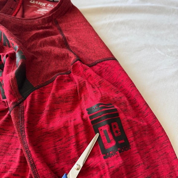 Dark Black by Projek Raw Men's Y2K T-Shirt Long Sleeve Marled Red XXL Streetwear - Picture 8 of 15